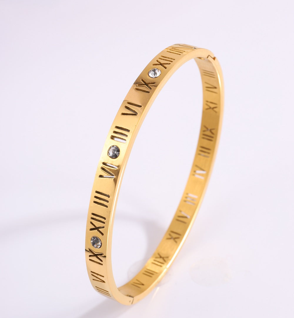 Titanium Bracelet with Roman Numerals