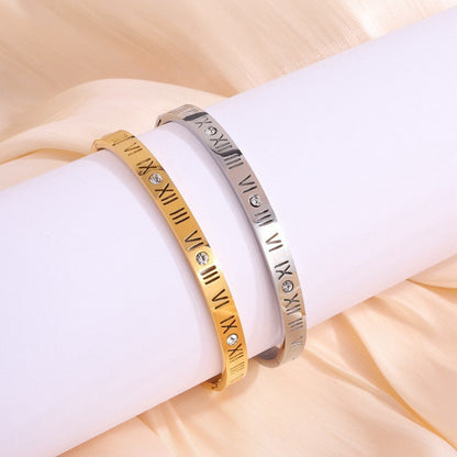 Titanium Bracelet with Roman Numerals