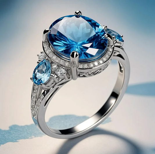 Blue Crystal Vintage Ring