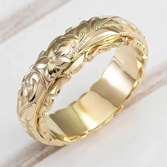 Vintage Golden Tone Flower Ring