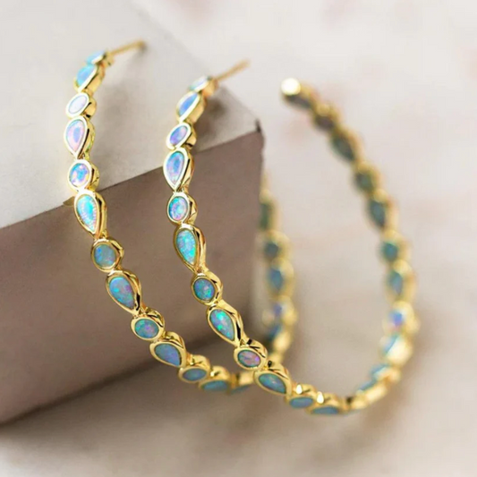 Vintage Blue Opal Earrings