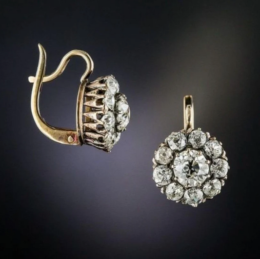 Vintage Edelstein Earrings in Golden Tone