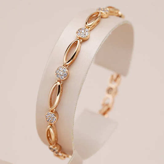 Elegant Golden Tone Zirconia Bracelet