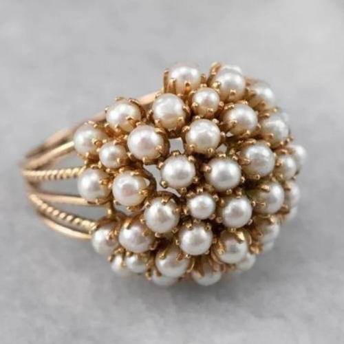 Monica - Inlagd Pearl Ring 