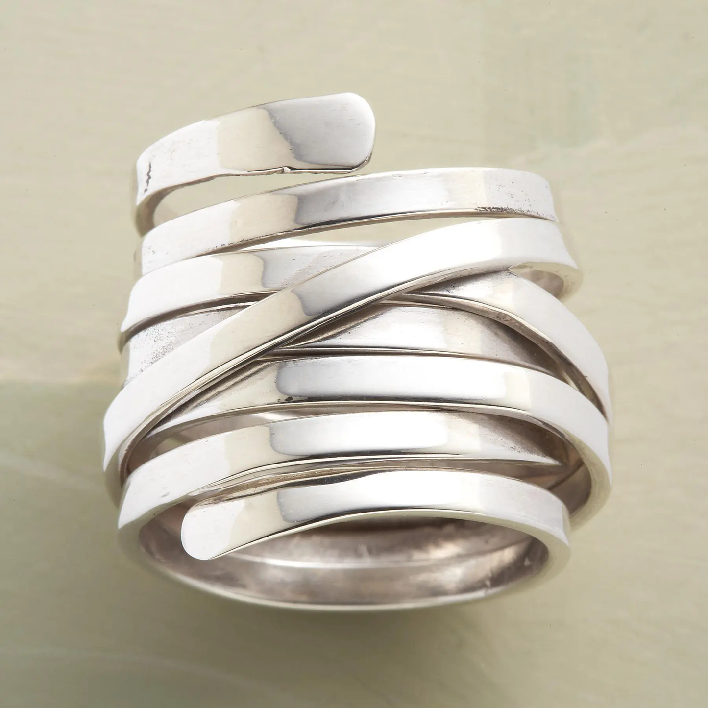 Hazel - Vintage Thick Layer Silver Tone Ring