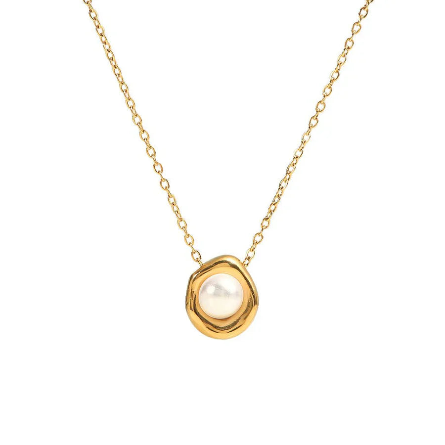 Golden Tone Plated Saltwater Pearl Necklace