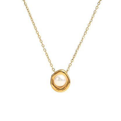 Golden Tone Plated Saltwater Pearl Necklace